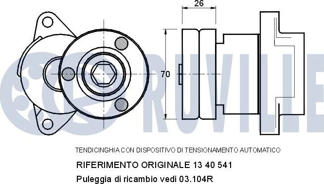 Ruville 540098 - Ремъчен обтегач, пистов ремък vvparts.bg