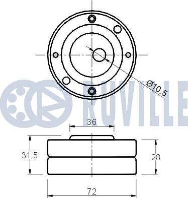 Ruville 540046 - Обтяжна ролка, ангренаж vvparts.bg