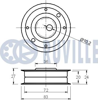 Ruville 540002 - Обтяжна ролка, ангренаж vvparts.bg