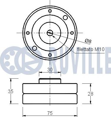 Ruville 540012 - Паразитна / водеща ролка, зъбен ремък vvparts.bg