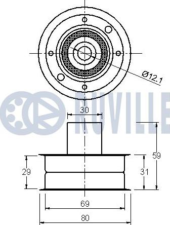 Ruville 540023 - Паразитна / водеща ролка, зъбен ремък vvparts.bg