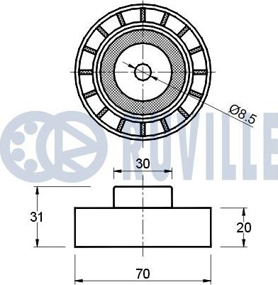 Ruville 540152 - Паразитна / водеща ролка, пистов ремък vvparts.bg