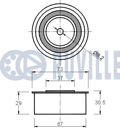 Ruville 540129 - Паразитна / водеща ролка, зъбен ремък vvparts.bg