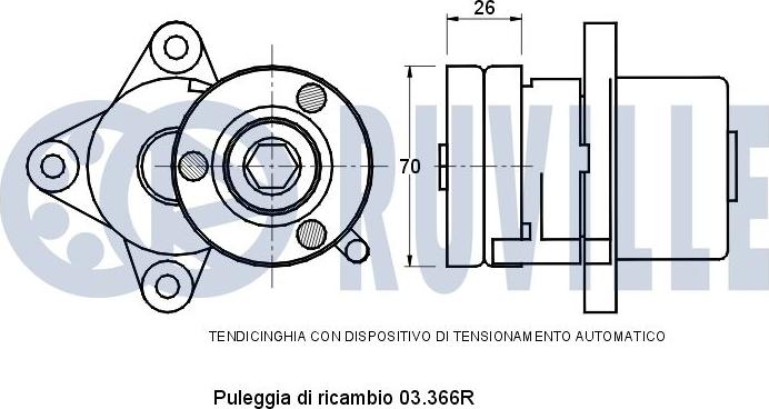 Ruville 540895 - Ремъчен обтегач, пистов ремък vvparts.bg