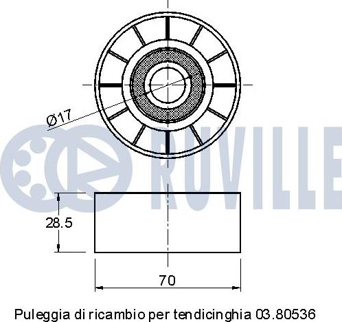 Ruville 540868 - Паразитна / водеща ролка, пистов ремък vvparts.bg