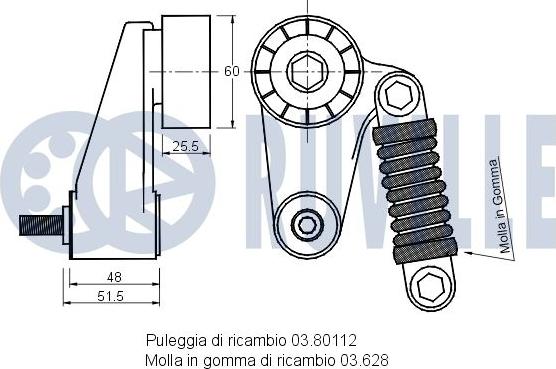 Ruville 540808 - Ремъчен обтегач, пистов ремък vvparts.bg