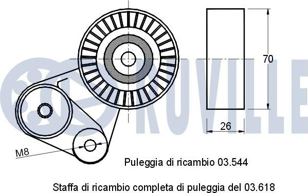 Ruville 540814 - Ремъчен обтегач, пистов ремък vvparts.bg