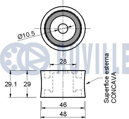 Ruville 540816 - Паразитна / водеща ролка, зъбен ремък vvparts.bg