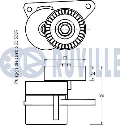 Ruville 540828 - Ремъчен обтегач, пистов ремък vvparts.bg