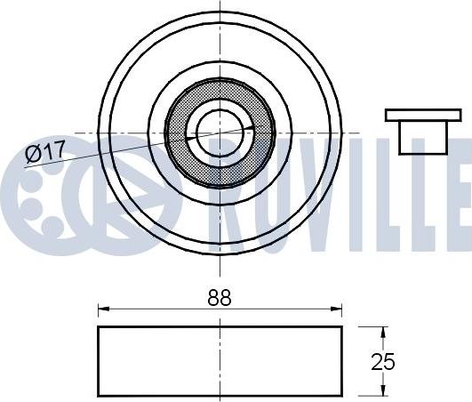 Ruville 540874 - Паразитна / водеща ролка, пистов ремък vvparts.bg