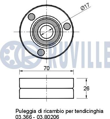 Ruville 540354 - Паразитна / водеща ролка, пистов ремък vvparts.bg