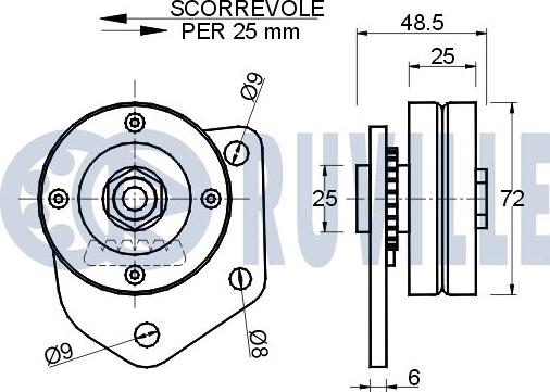 Ruville 540266 - Паразитна / водеща ролка, пистов ремък vvparts.bg