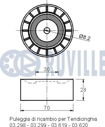 Ruville 540210 - Паразитна / водеща ролка, пистов ремък vvparts.bg