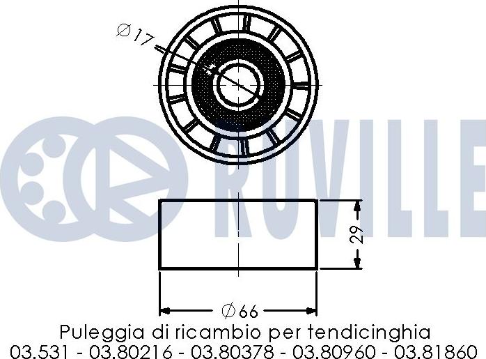 Ruville 540288 - Паразитна / водеща ролка, пистов ремък vvparts.bg