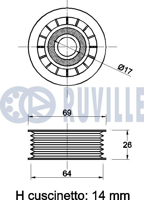 Ruville 540763 - Паразитна / водеща ролка, пистов ремък vvparts.bg