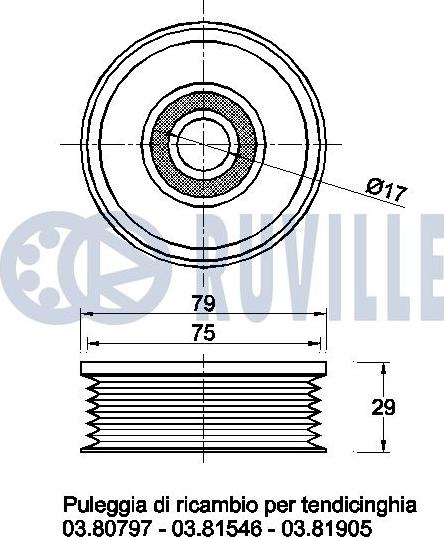 Ruville 541494 - Паразитна / водеща ролка, пистов ремък vvparts.bg