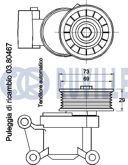 Ruville 541497 - Ремъчен обтегач, пистов ремък vvparts.bg