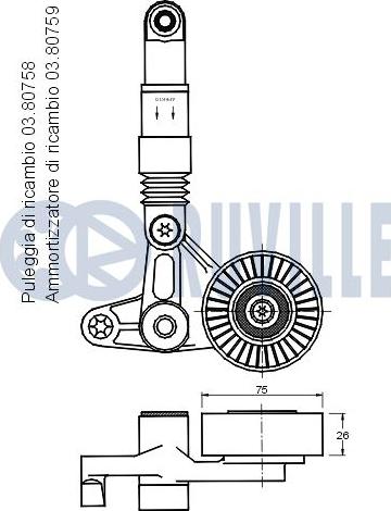 Ruville 541451 - Ремъчен обтегач, пистов ремък vvparts.bg