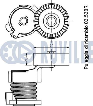 Ruville 541457 - Ремъчен обтегач, пистов ремък vvparts.bg