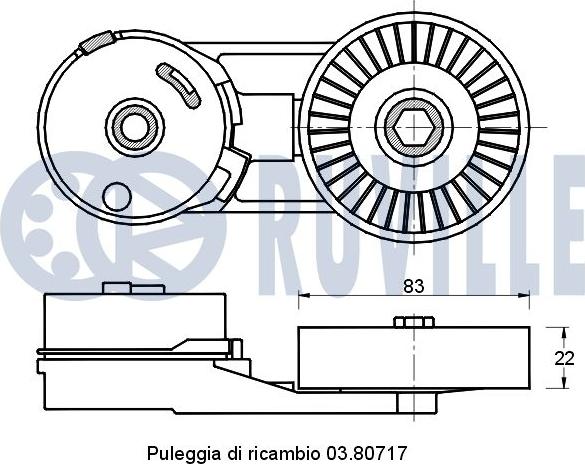 Ruville 541410 - Ремъчен обтегач, пистов ремък vvparts.bg