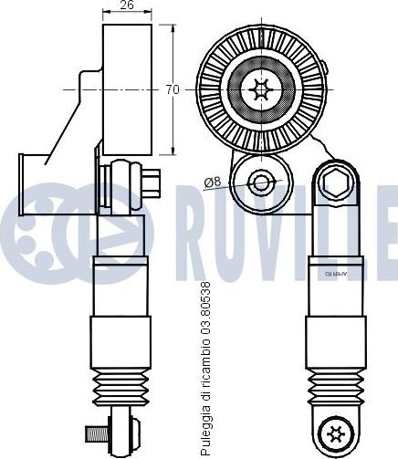 Ruville 541430 - Ремъчен обтегач, пистов ремък vvparts.bg