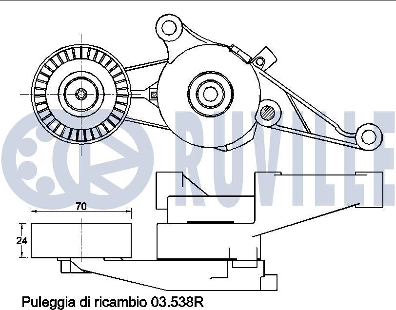 Ruville 541614 - Ремъчен обтегач, пистов ремък vvparts.bg