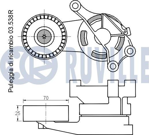 Ruville 541615 - Ремъчен обтегач, пистов ремък vvparts.bg