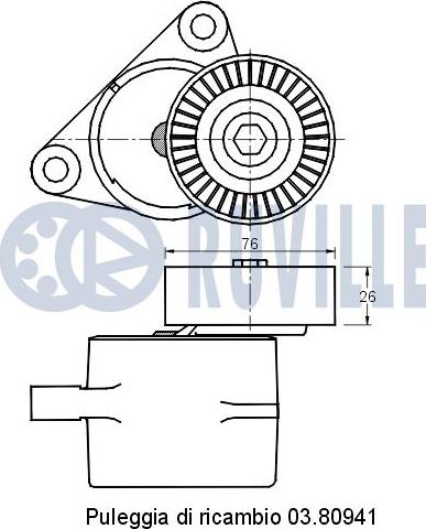 Ruville 541638 - Ремъчен обтегач, пистов ремък vvparts.bg