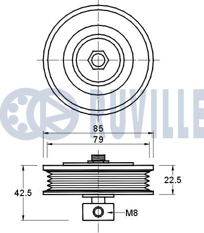 Ruville 541627 - Паразитна / водеща ролка, пистов ремък vvparts.bg