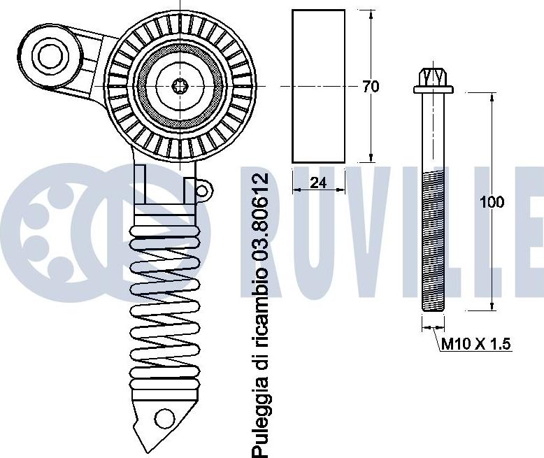 Ruville 541045 - Ремъчен обтегач, пистов ремък vvparts.bg