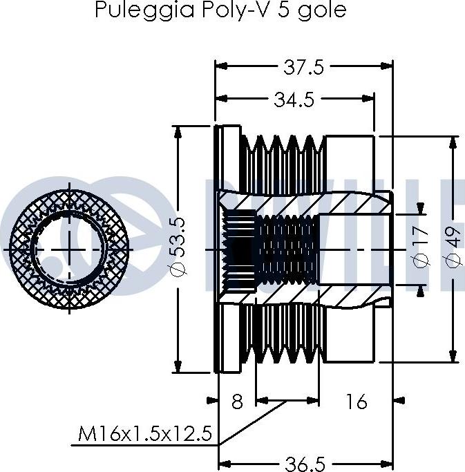 Ruville 541086 - Ремъчна шайба, генератор vvparts.bg