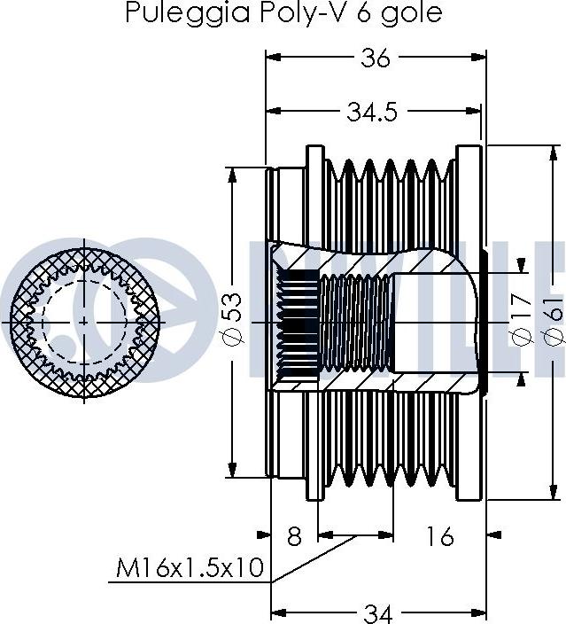 Ruville 541034 - Ремъчна шайба, генератор vvparts.bg