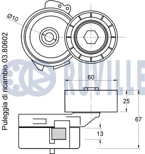 Ruville 541024 - Ремъчен обтегач, пистов ремък vvparts.bg