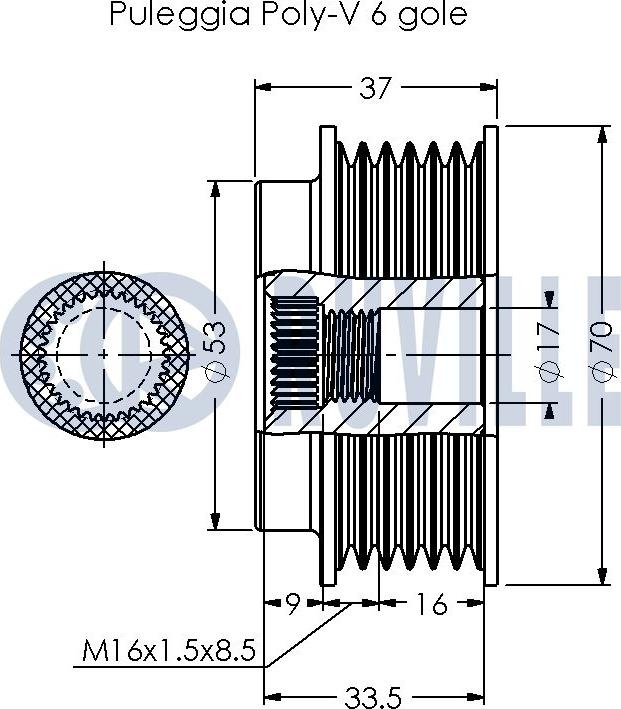 Ruville 541028 - Ремъчна шайба, генератор vvparts.bg