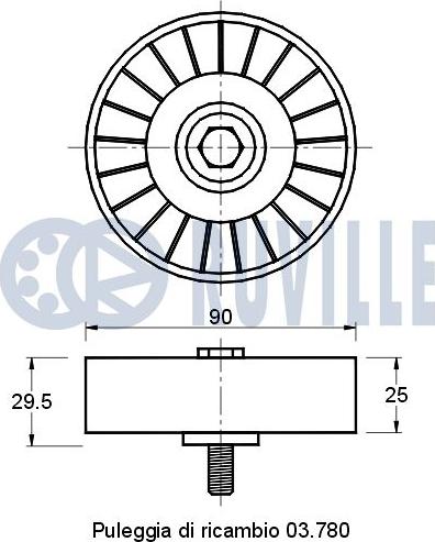 Ruville 541073 - Паразитна / водеща ролка, пистов ремък vvparts.bg