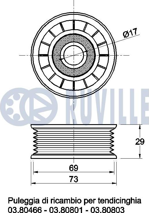 Ruville 541151 - Паразитна / водеща ролка, пистов ремък vvparts.bg