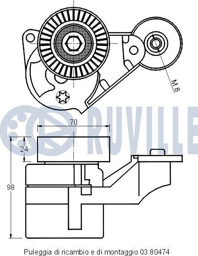 Ruville 541158 - Ремъчен обтегач, пистов ремък vvparts.bg