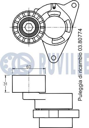 Ruville 541800 - Ремъчен обтегач, пистов ремък vvparts.bg