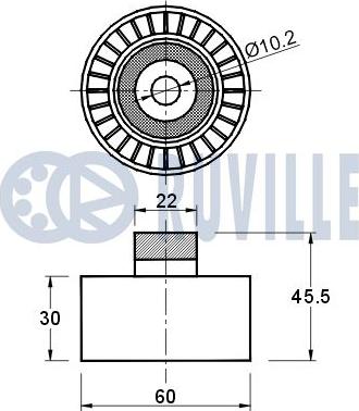 Ruville 541838 - Паразитна / водеща ролка, пистов ремък vvparts.bg