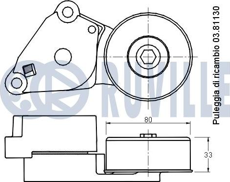 Ruville 541828 - Ремъчен обтегач, пистов ремък vvparts.bg