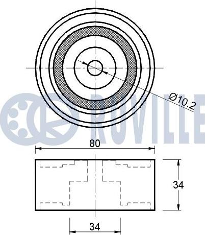 Ruville 541368 - Паразитна / водеща ролка, зъбен ремък vvparts.bg