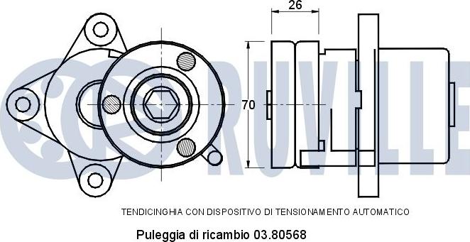 Ruville 541388 - Ремъчен обтегач, пистов ремък vvparts.bg