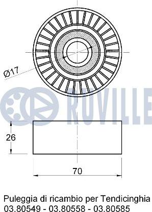 Ruville 541256 - Паразитна / водеща ролка, пистов ремък vvparts.bg