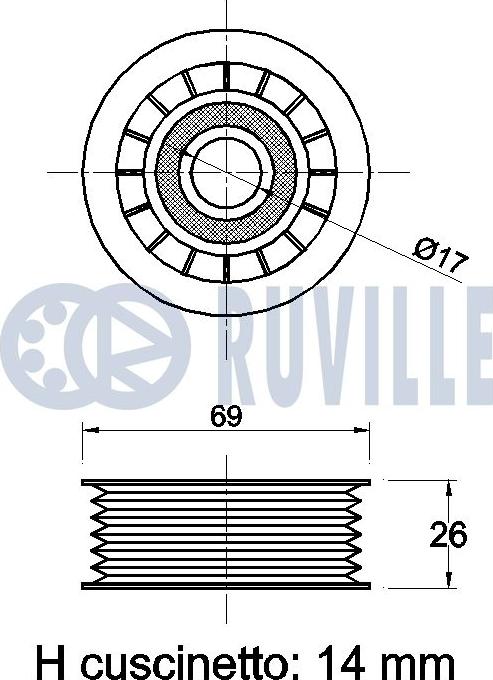 Ruville 541267 - Паразитна / водеща ролка, пистов ремък vvparts.bg