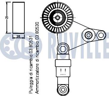 Ruville 541217 - Ремъчен обтегач, пистов ремък vvparts.bg