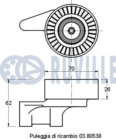 Ruville 541231 - Ремъчен обтегач, пистов ремък vvparts.bg