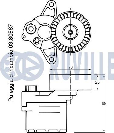 Ruville 541237 - Ремъчен обтегач, пистов ремък vvparts.bg