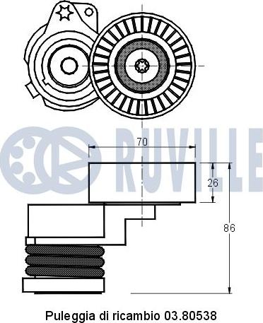 Ruville 541225 - Ремъчен обтегач, пистов ремък vvparts.bg