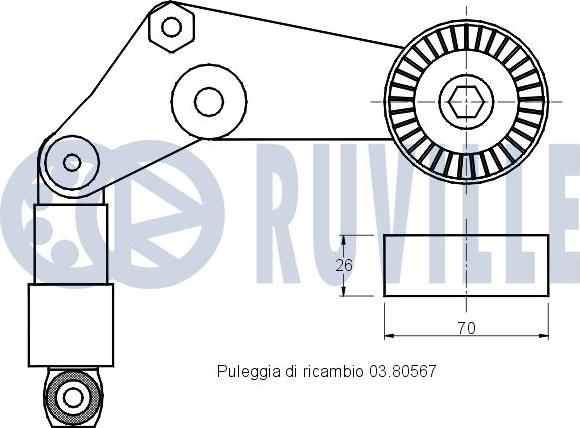 Ruville 541274 - Ремъчен обтегач, пистов ремък vvparts.bg