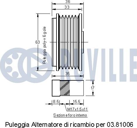 Ruville 541704 - Ремъчна шайба, генератор vvparts.bg